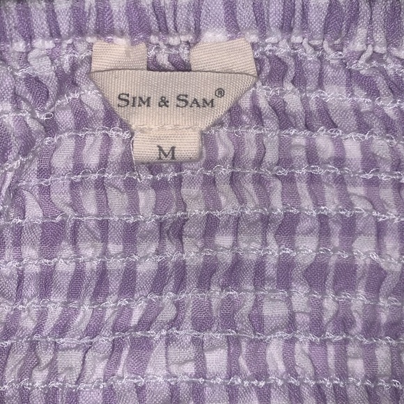 Sim & Sam Size M Gingham Wrapped V Neck Crop - Picture 10 of 11